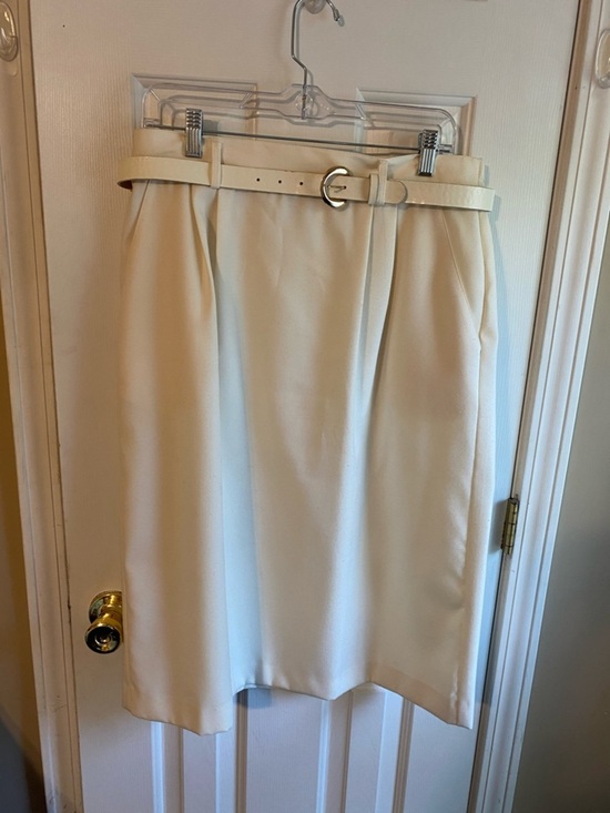 Counterparts Dresses & Skirts - Counterparts Cream Midi Skirt with Belted Waist Sz16